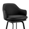 Armen Living Brigden Black Faux Leather and Black Metal Swivel 26" Counter Stool LCBRBABLBL26 - alternate 6